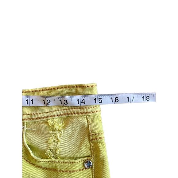 Y2K dollhouse, bright, yellow, diamond studded, mini short shorts - Picture 7 of 7